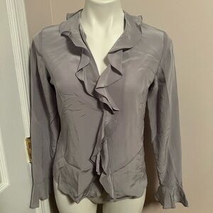 NWT Laura Ashley gray silk blouse